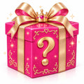 Princess mystery box illustration with gold question mark